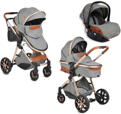 Carrinho de Bebé Trio MONI Alma Dark Grey