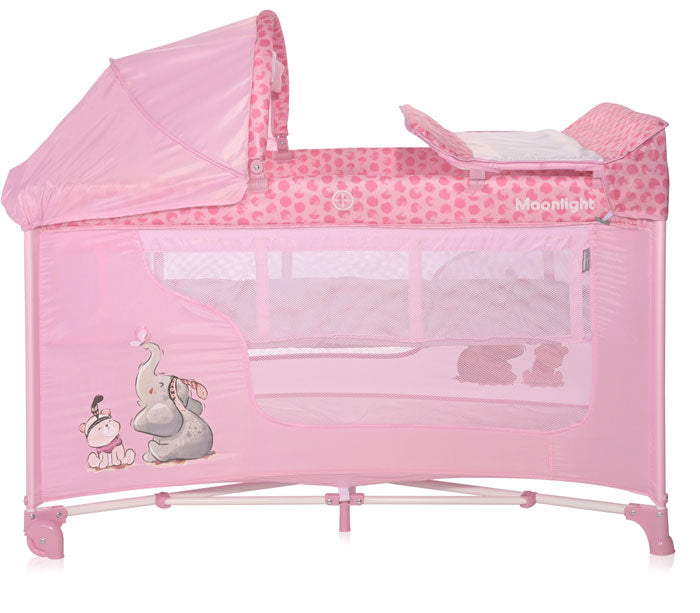 Cama de viagem Lorelli MoonLight Plus Mellow Rose Fellows (2 níveis)