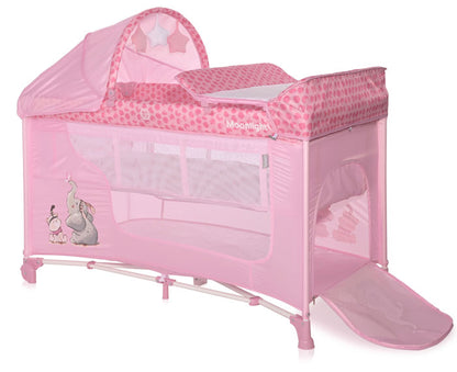 Cama de viagem Lorelli MoonLight Plus Mellow Rose Fellows (2 níveis)