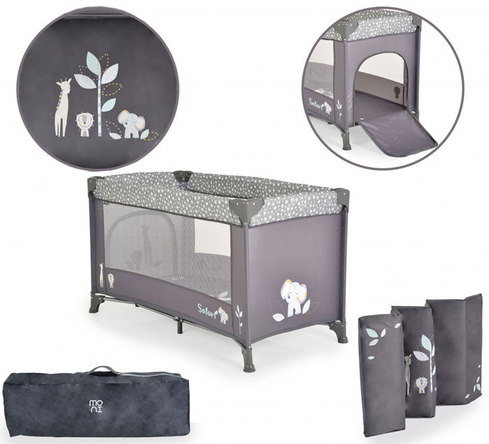 Cama de viagem Moni Safari Graphite