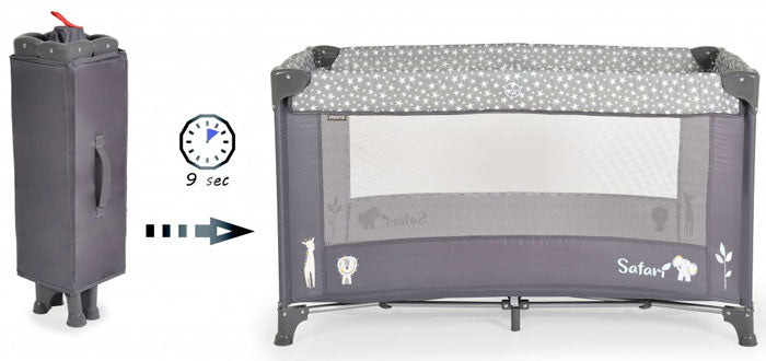 Cama de viagem Moni Safari Graphite