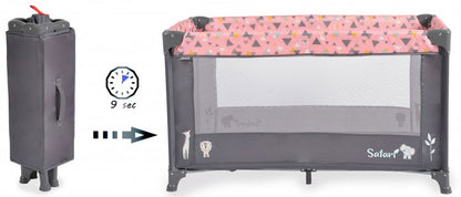 Cama de viagem Moni Safari Pink