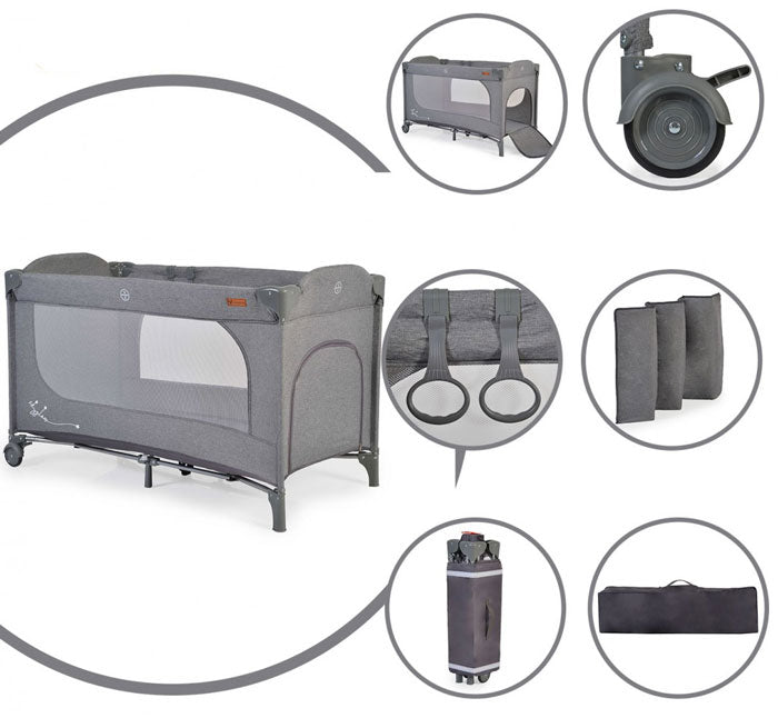 Cama de viagem Cangaroo Skyglow 1 Grey