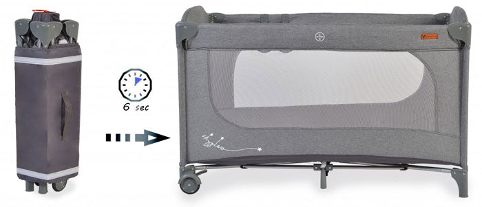 Cama de viagem Cangaroo Skyglow 1 Grey