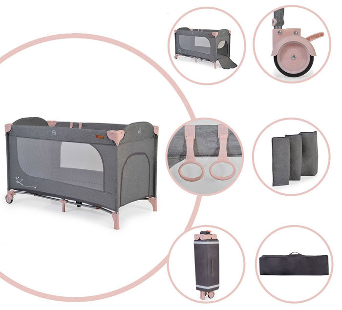 Cama de viagem Cangaroo Skyglow 1 Pink