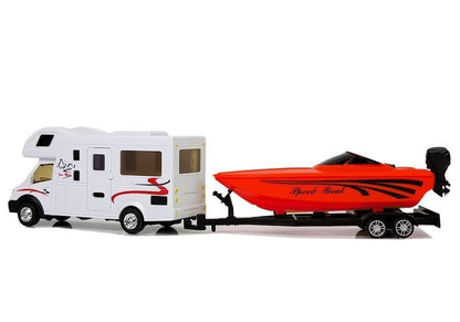 Autocaravana com barco vermelho fricção 1:48