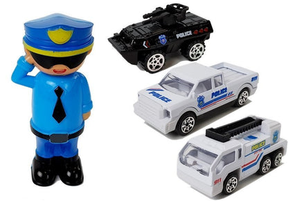 Garagem polícia 2 em 1 com carros som luz