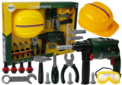 Conjunto ferramentas DIY berbequim óculos capacete