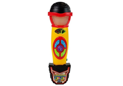 Microfone karaoke amarelo preto gravação