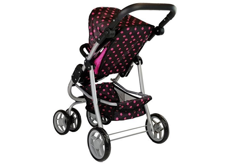 Carrinho boneca 2 em 1 preto rosa