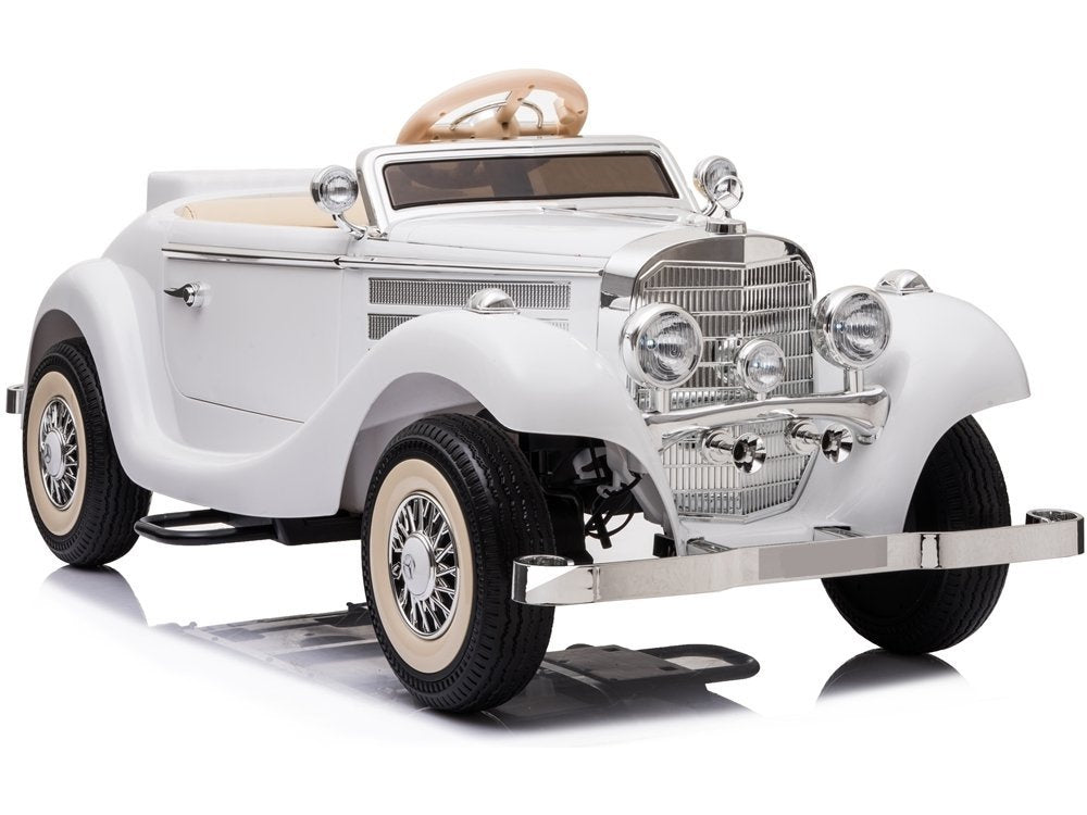 Carro elétrico Mercedes 540K branco
