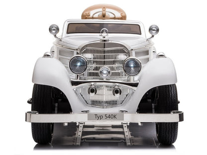 Carro elétrico Mercedes 540K branco