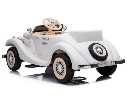 Carro elétrico Mercedes 540K branco