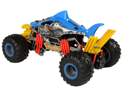 Carro telecomandado tubarão todo-o-terreno 1:10 azul 2.4G 15 km/h vapor