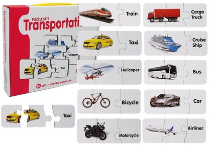 Puzzle educativo transportes 10 ligações