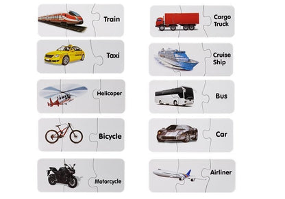 Puzzle educativo transportes 10 ligações