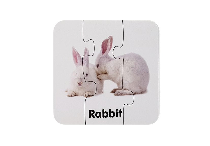 Puzzle educativo animais selvagens inglês 10 ligações