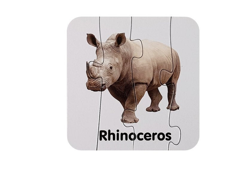 Puzzle educativo animais selvagens inglês 10 ligações