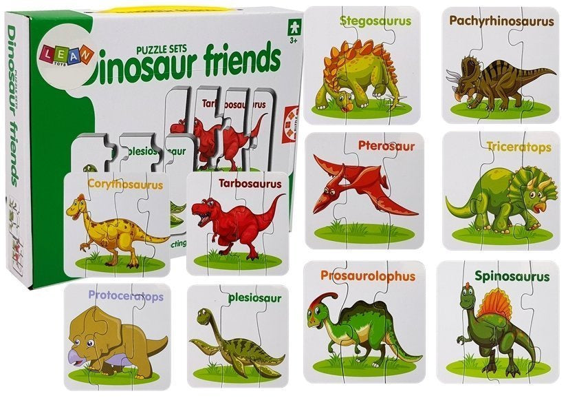 Puzzle educativo dinossauros inglês 10 ligações