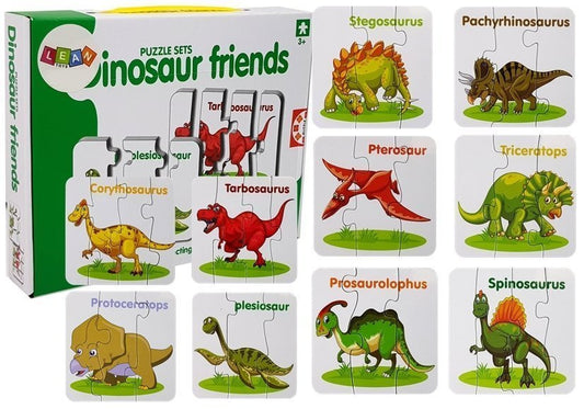 Puzzle educativo dinossauros inglês 10 ligações