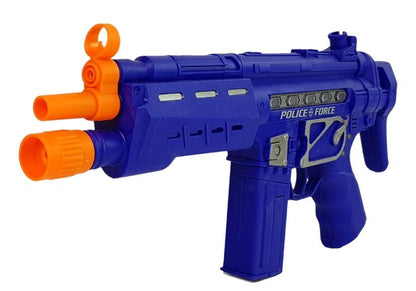 Polícia arma azul distintivo som luz 37 cm