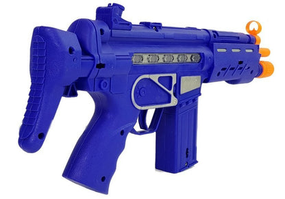 Polícia arma azul distintivo som luz 37 cm