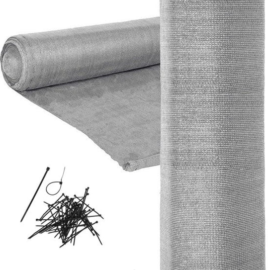 Rede de sombra 90% 1,5x50 m cinzenta com kit de montagem