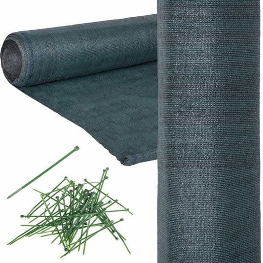 Rede de sombra 90% 1,5x50 m verde com kit de montagem