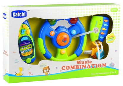 Conjunto bebé chaves volante telemóvel
