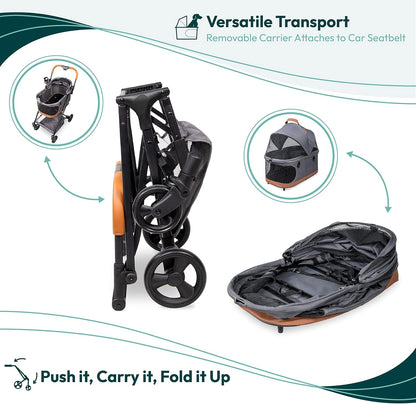 Carrinho para animais de estimação P2 - Cinza grafite