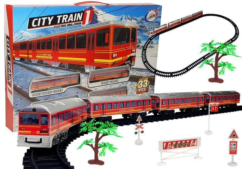 Pista comboio com pilhas 33 peças