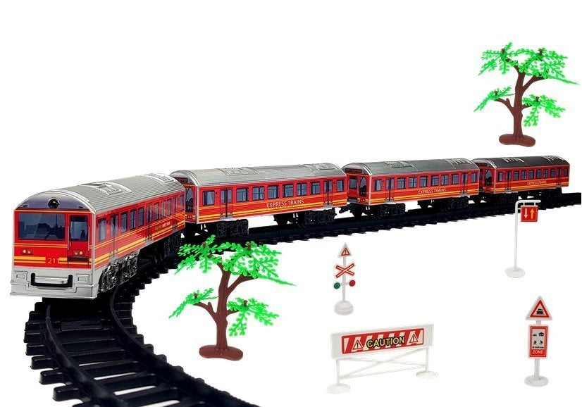 Pista comboio com pilhas 33 peças