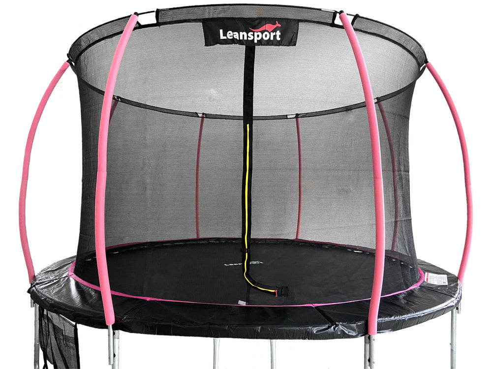 Trampolim LEAN Sport Max 14ft Rosa 426 cm com Rede de Segurança