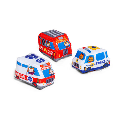 Set 3 Carros de Peluche