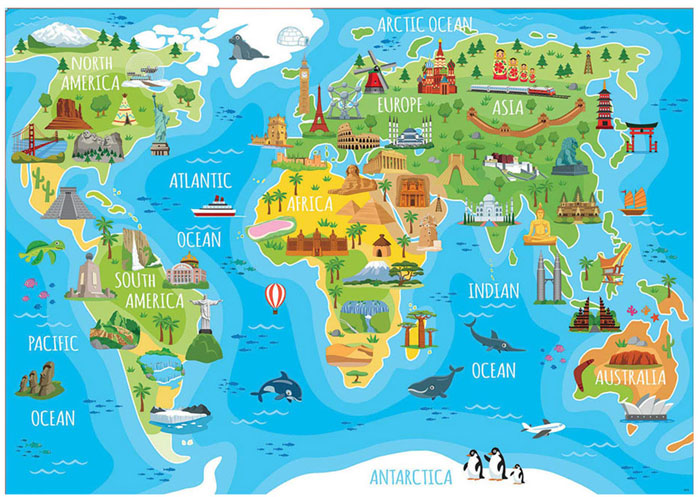 Educa 150 Mapa Mundo Monumentos