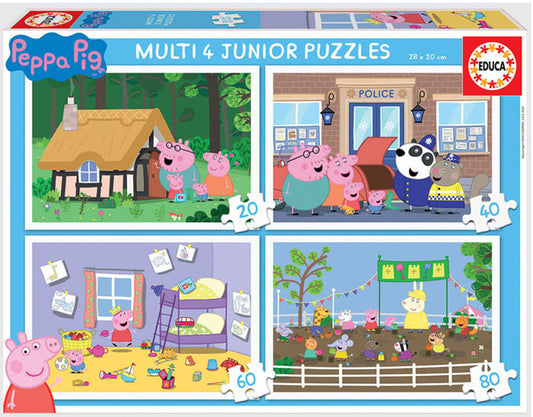 4x Puzzle Progressivo Peppa Pig 20-80