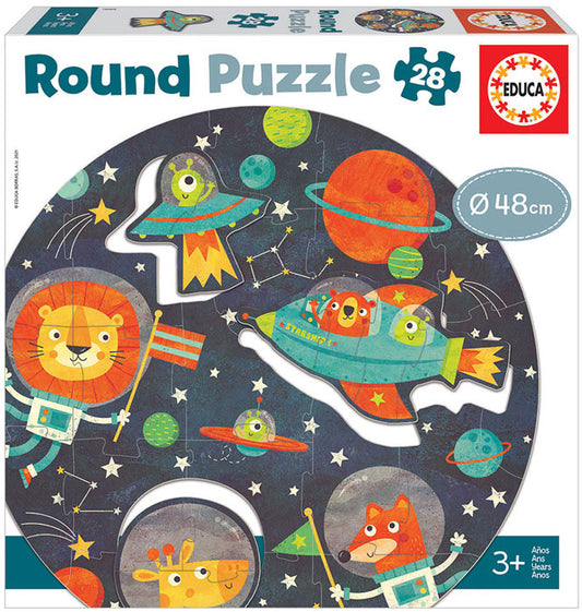 Round Puzzle 28 Peças O Espaço