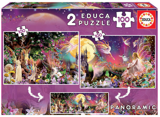 Puzzle Junior 2x100 Trã­ptico de Fadas