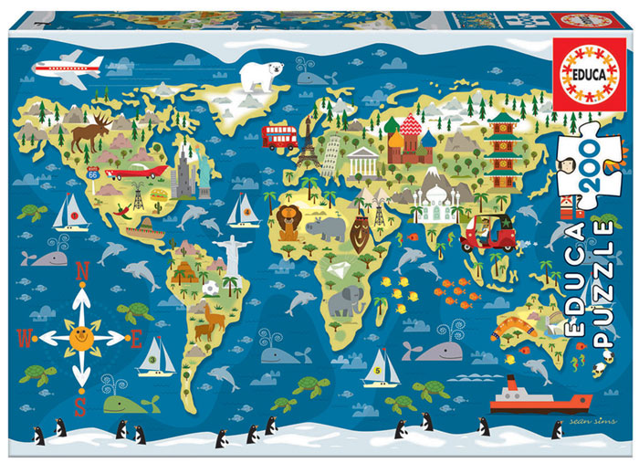 Puzzle Junior 200 Mapa-Múndi