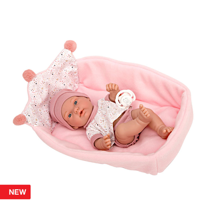 Elegance 26 cm Pillines Rosa com Alcofa e Chupeta