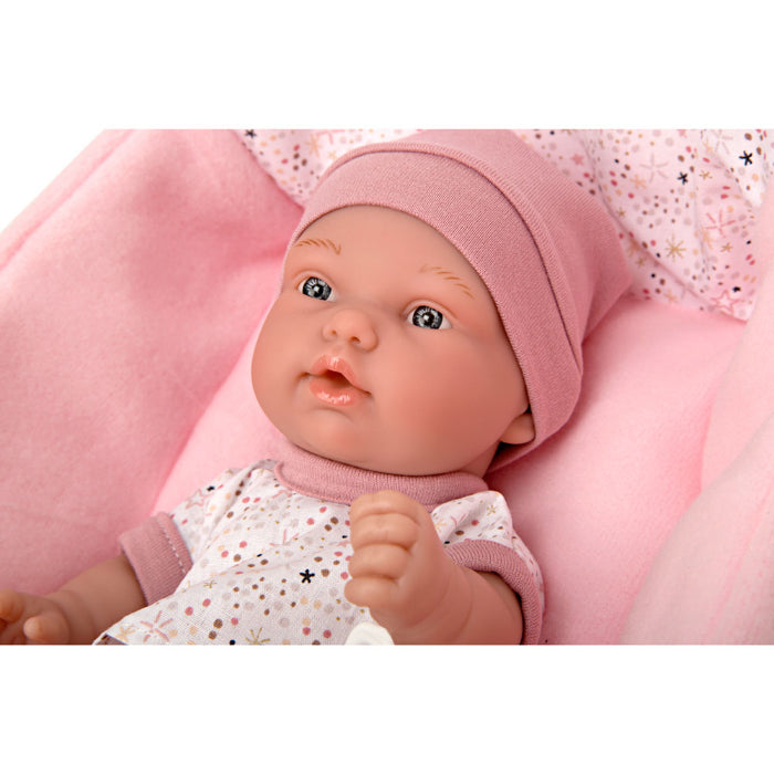 Elegance 26 cm Pillines Rosa com Alcofa e Chupeta