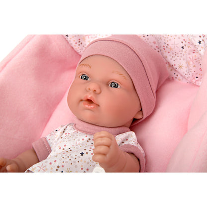 Elegance 26 cm Pillines Rosa com Alcofa e Chupeta