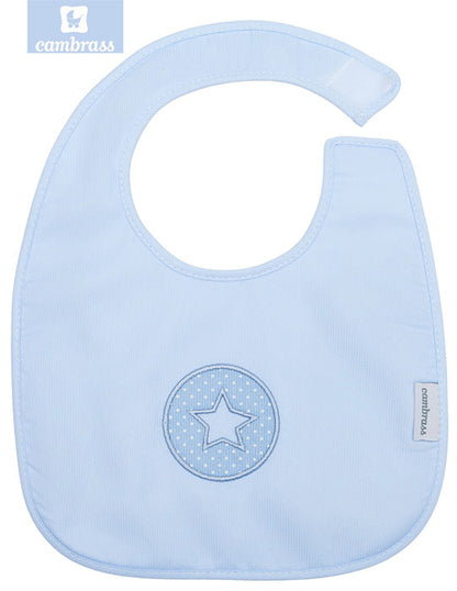 CAMBRASS - BABETE COM VELCRO REDONDO AZUL 20x26 CM