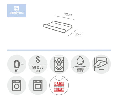CAMBRASS - MUDA FRALDAS 50x70 CM CÉU ROSA