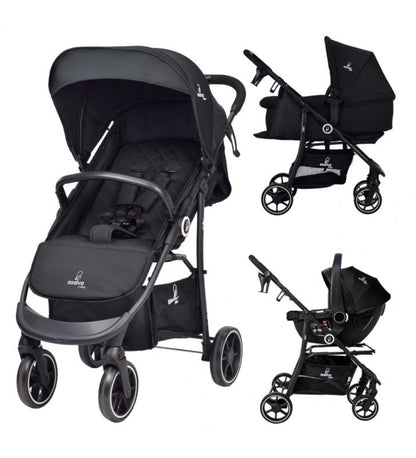 Carrinho de bebé 3 em 1 Asalvo Oslo 2 Black
