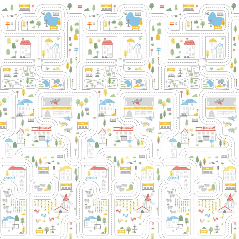 Tapete de brincar dobrável Asalvo 200 x 180 cm Farm-City