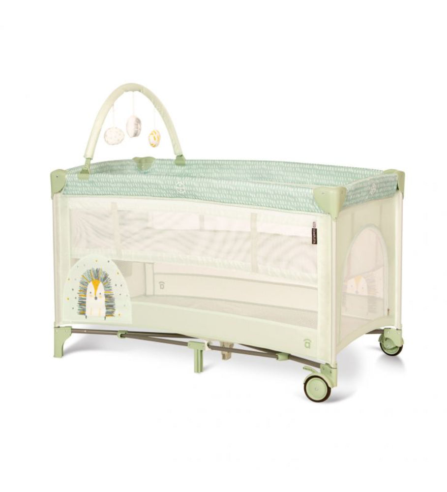 Asalvo Cama de Viagem Complet Duo Hedgehog, 2 Níveis, Verde Ouriço