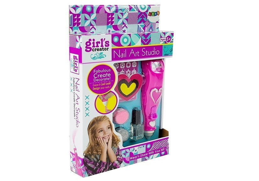 Conjunto manicure com dispensador verniz glitter