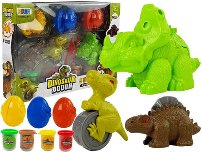Plasticina dinossauros ovos molde 12 peças 4 cores