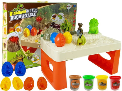 Mesa plasticina dinossauros vulcão lava luminosa